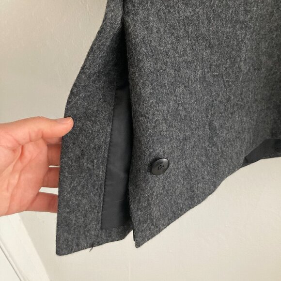 Vintage Worthington Wool Long Gray Coat Button Front Classic Minimalist Women 1X - Picture 9 of 12